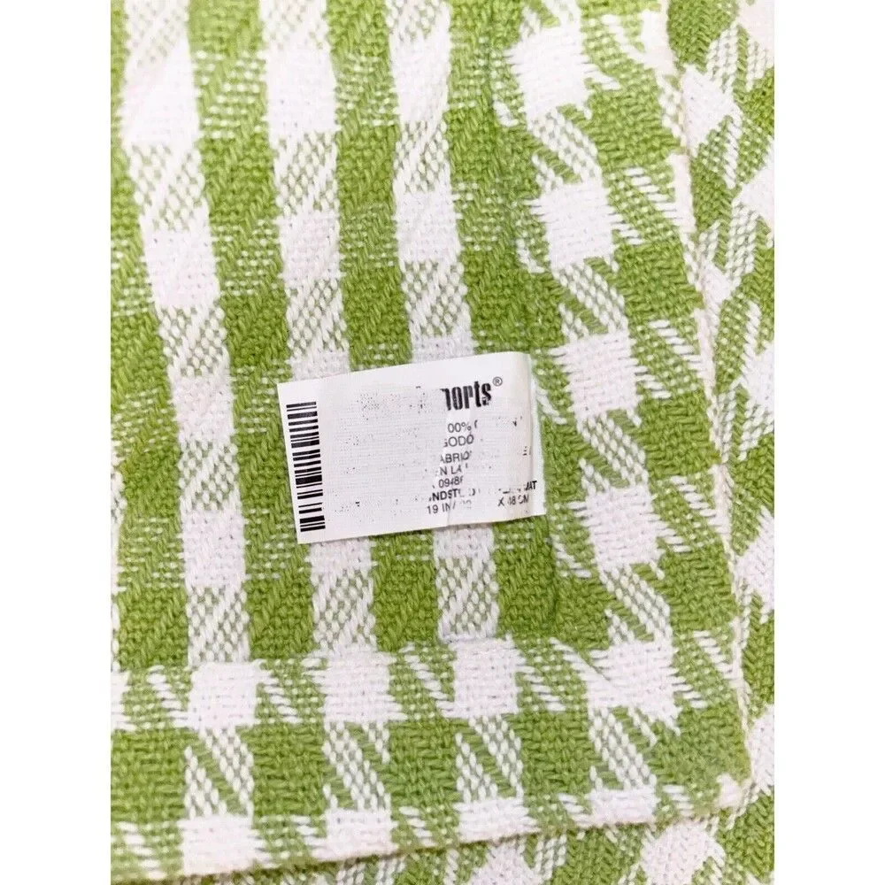 Vintage Pier 1 Green And White Houndstooth Placemats Set Of 4 Mismatched